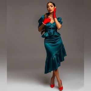 Asymmetrical Ruffle Hem dress